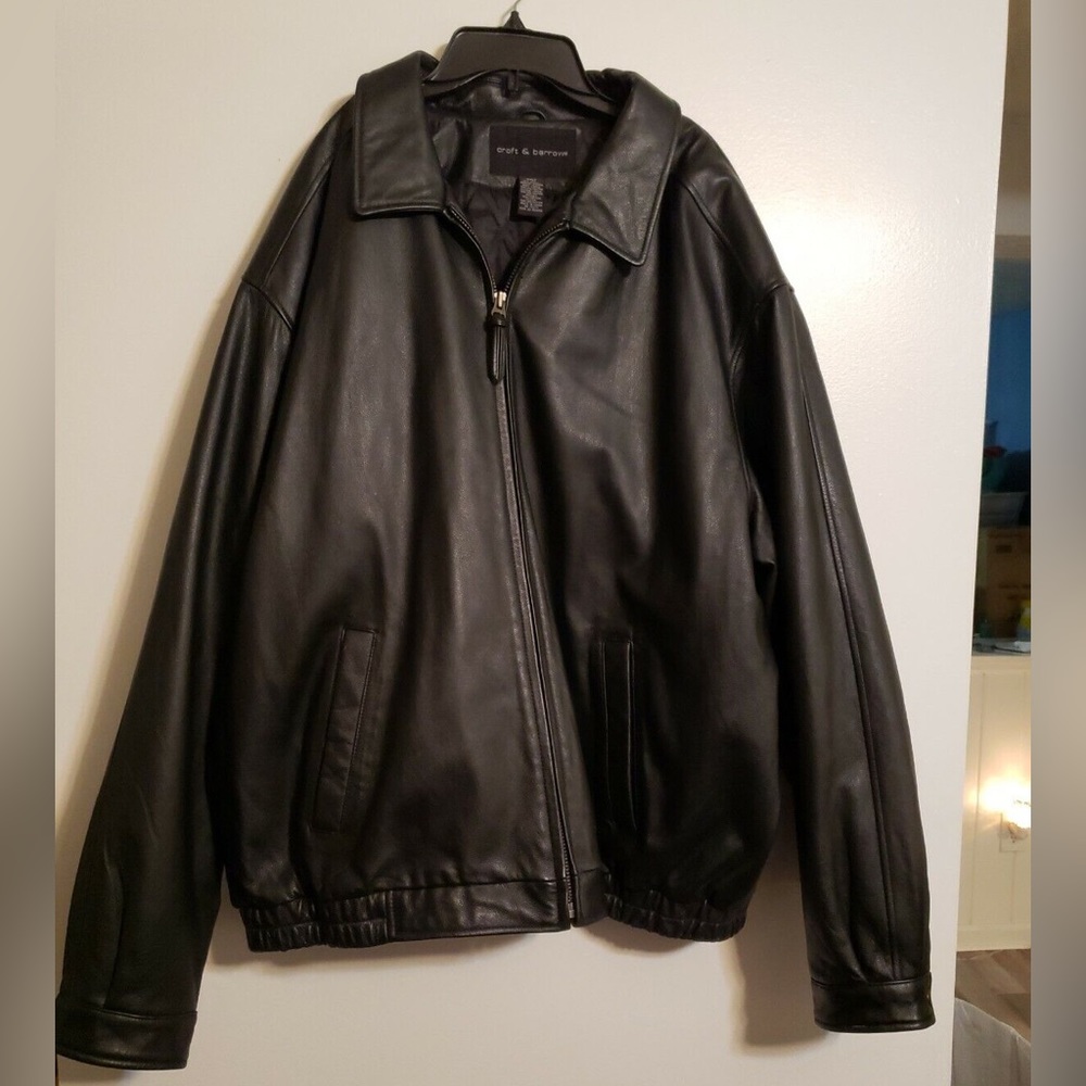 Croft and Borrow black bomber, leather jacket